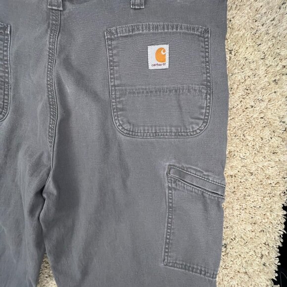 Carhartt Relaxed Fit Pants Size 40x32 Gray Adult Men’s Straight Cut Zipper Fly - Picture 8 of 15